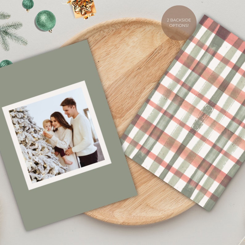 Christmas Photo Card, Holiday Photo Card, Watercolor Christmas, Family Photo Card, Printable Card, Family Holiday Card, Grandmillennial, Photo Card Template, Christmas Printable, Card With Picture, Personalized Card, Merry Christmas Card