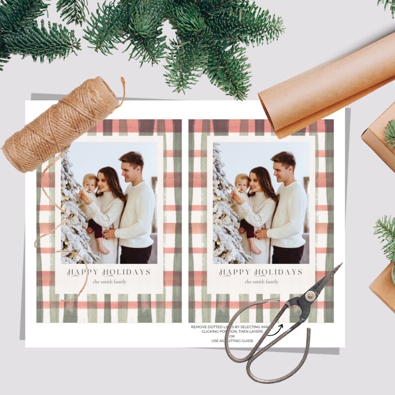 Christmas Photo Card, Holiday Photo Card, Watercolor Christmas, Family Photo Card, Printable Card, Family Holiday Card, Grandmillennial, Photo Card Template, Christmas Printable, Card With Picture, Personalized Card, Merry Christmas Card