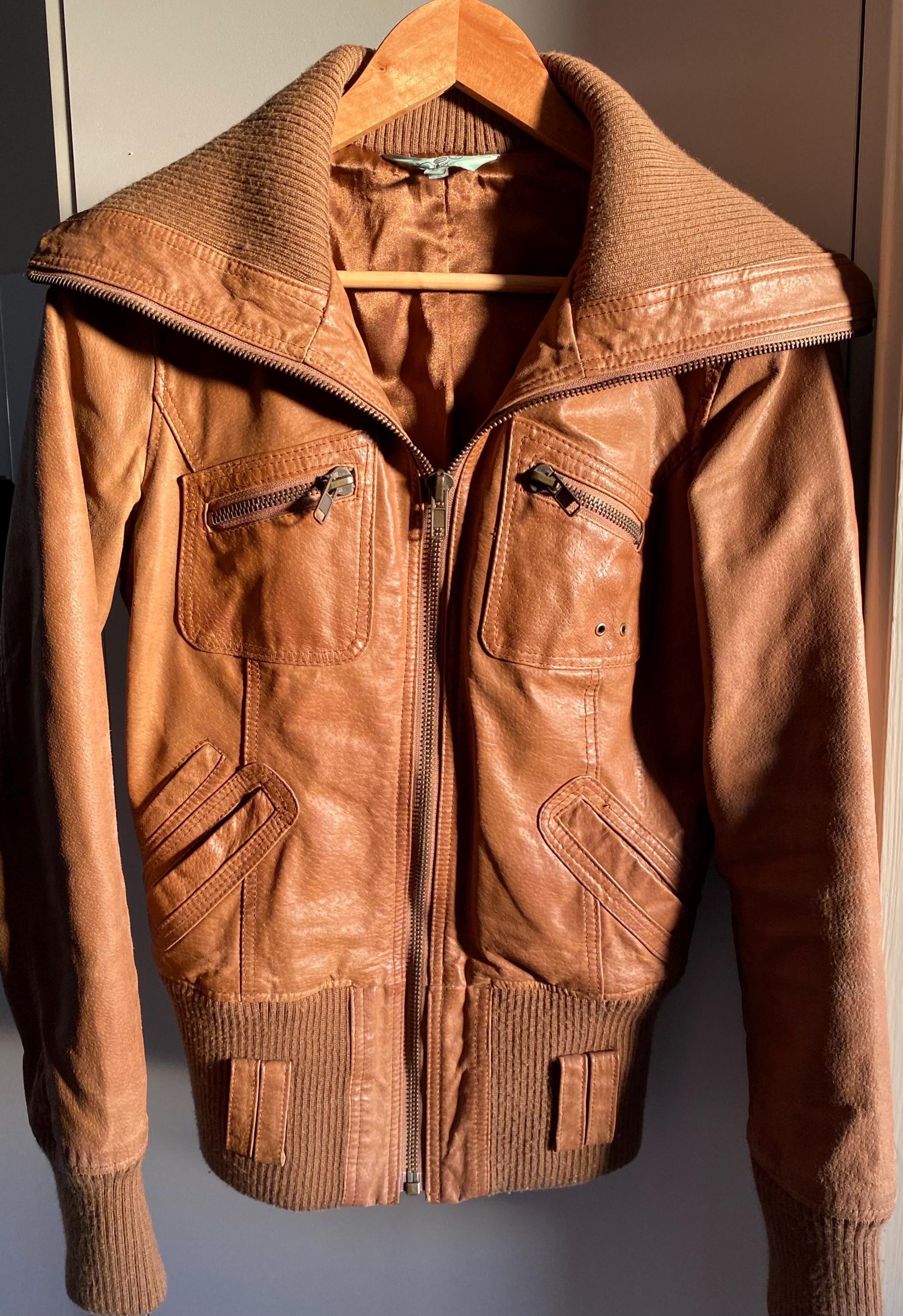 Vintage Crop Diesel Leather Jacket - Etsy
