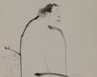 Vintage Hanging Scroll Painting,Ink Scroll Painting,Kakemono Hanging Scroll,Zen,Meditation,Kakejiku Scroll,Ink Scroll Painting,R506161