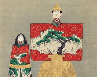 アンティーク 狩野秀信 (1717-1763) 絹本掛軸 - Etsy 日本