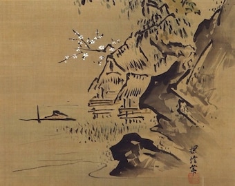 Antique Japanese Wall Hanging Art,wall Decor,landscape Painting