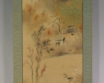 【しゅっpay】kakemono oldsea× koti しゅっpay】kakemono oldsea× koti Japanese Hanging Scroll Vtg
