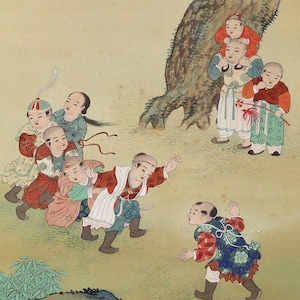 Vintage Japanese Wall Decor,Wall Art,Japanese Painting,Japanese Hanging Scroll Painting,Kakejiku,Kakemono,Japanese kakemono Scroll,R63281