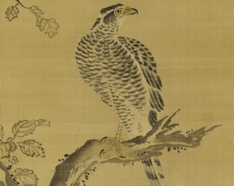 ヴィンテージの日本の掛け軸：鷹、山、金刺繍 - Etsy 日本