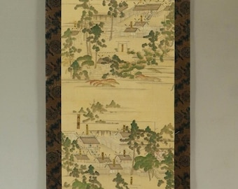 井上芳峰作 菅原道真公（天神様）肖像 絹本掛軸 神道伝統芸術 200 cm