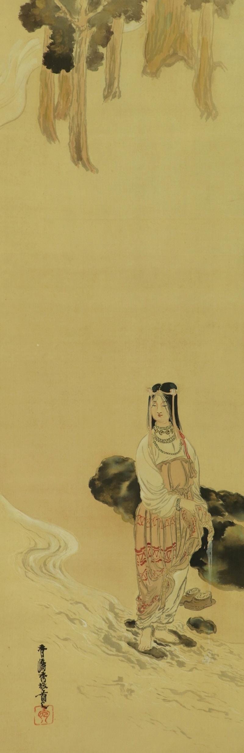 Vintage Japanese Wall Hanging Decor,scroll Painting,bijinga