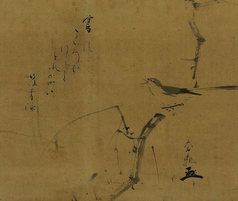 アンティークな日本の壁掛け装飾、壁アート、鳥と花、日本画