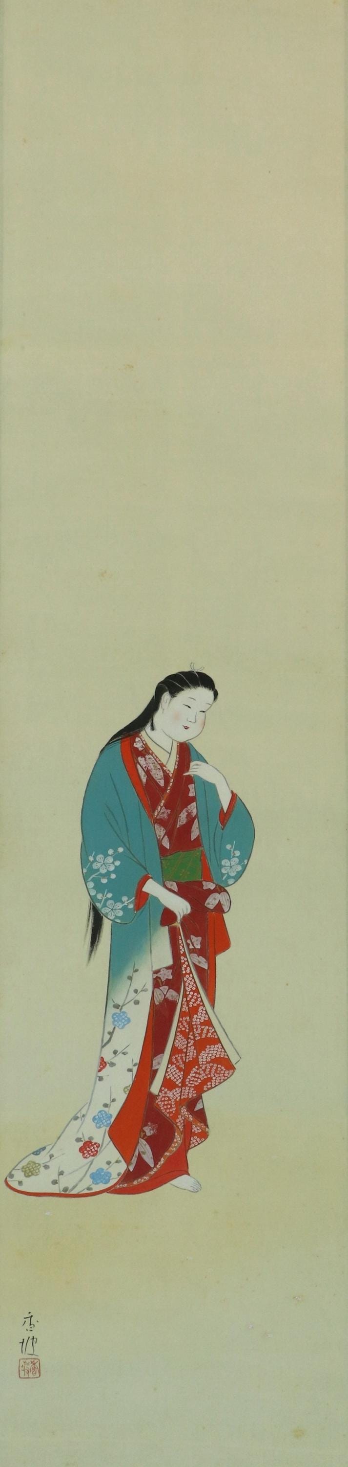 美人画掛軸（作者不詳) Hanging Scroll Bijinga il_fullxfull