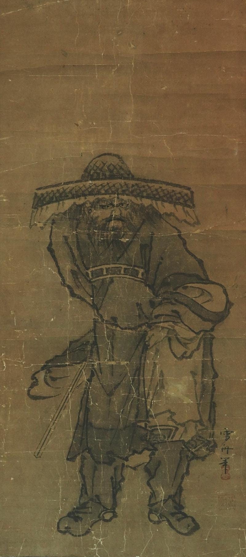 Antique Japanese Wall Hanging Art,wall Decor,antique Painting,kakemono  Scroll,shoki,demon Queller,wall Art,hanging Scroll Painting,r612181 - Etsy, image size:800x1807