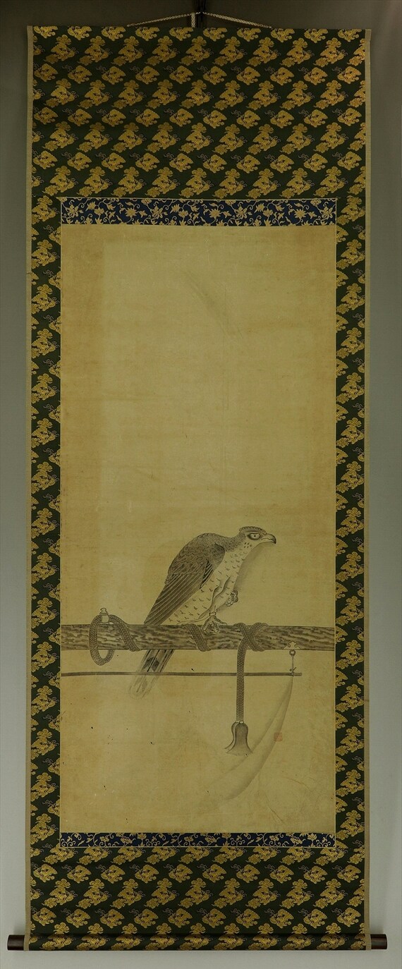 版画 onchanmant Antique Japanese Wall Hanging Decor,hawk Painting,falconry