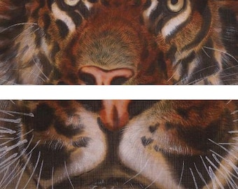 大型ヴィンテージ和風吊り下げ軸 虎の絵 ウォールアート アジアン