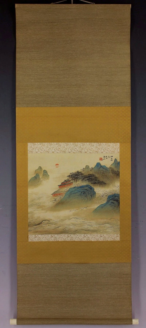 Vintage Scroll,scroll Painting,japan Kakejiku,kakemono Scroll,mt