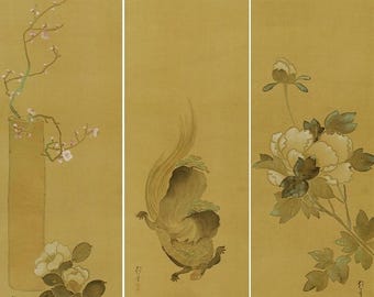 井上芳峰作 菅原道真公（天神様）肖像 絹本掛軸 神道伝統芸術 200 cm
