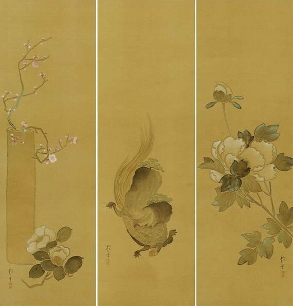 ランの花の絵画（クラシックフレーム）シッポウ焼き ランの花の絵画（クラシックフレーム）シッポウ焼き ランの花の絵画