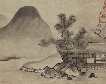 掛軸 伝統的な日本の風景 Large Antique Japanese Wall Hanging Decor,wall Decor,landscape