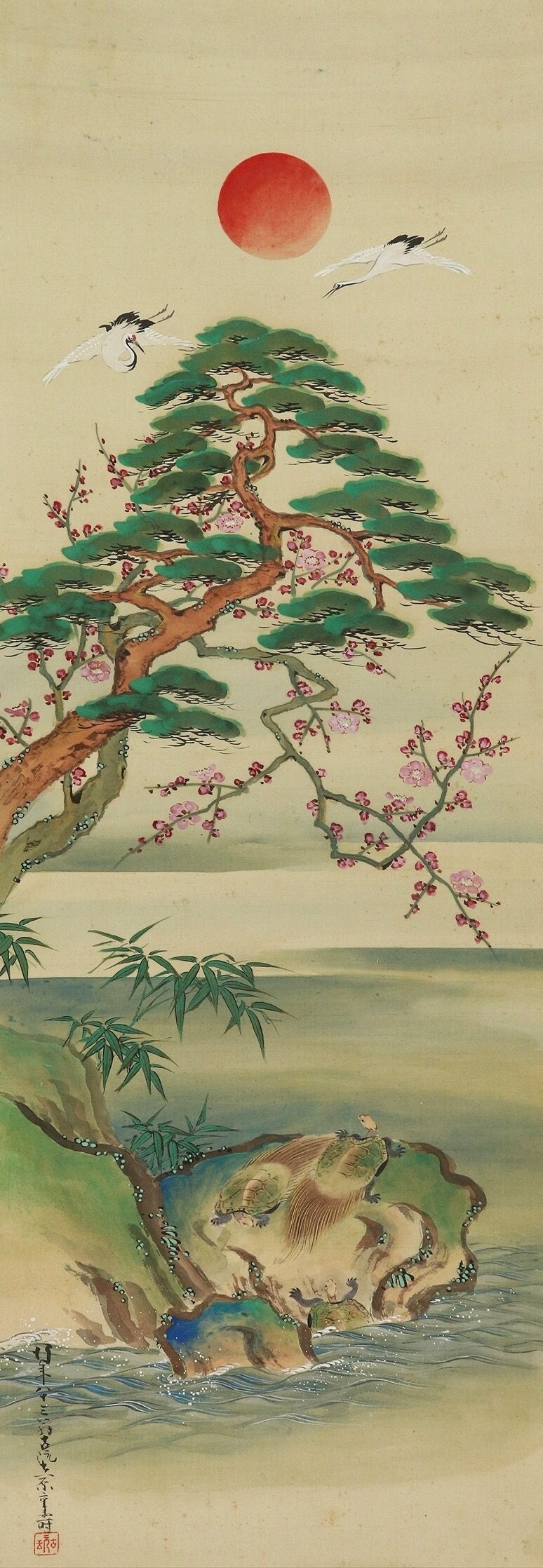 Antique Japanese Wall Hanging Decor,wall Decor,scroll Painting