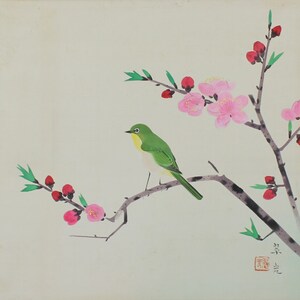 Japanese Fine Art Painting a Bush Warbler in Plum Blossoms - Etsy