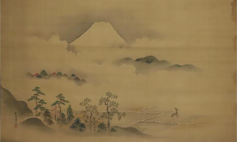 掛軸 伝統的な日本の風景 Large Antique Japanese Wall Hanging Decor,wall Decor,landscape