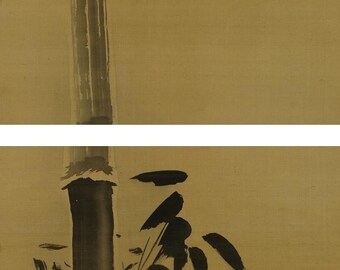 アンティーク 和風 壁掛け 装飾 巻物 アート 水墨画 亀と竹 亀の絵画