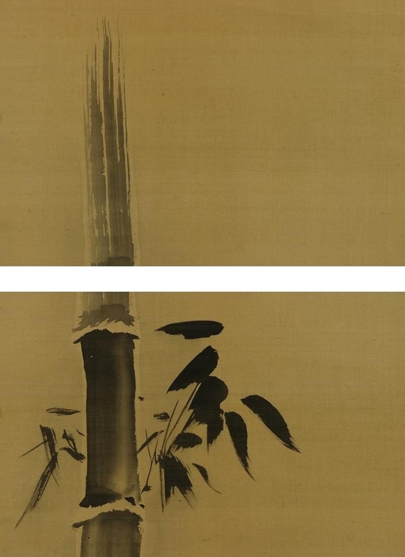 アンティーク 和風 壁掛け 装飾 巻物 アート 水墨画 亀と竹 亀の絵画