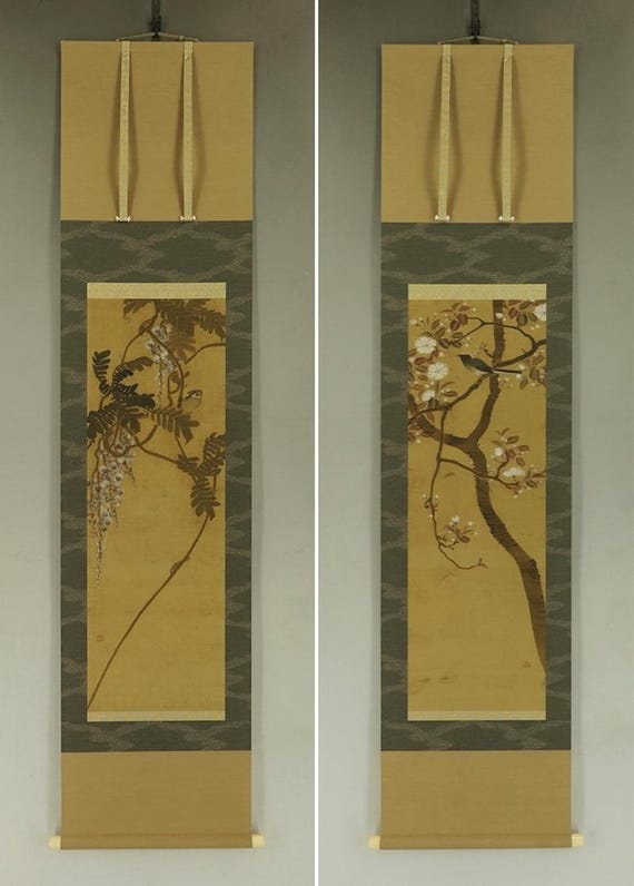 PAIR Antique Japanese Wall Decor,wall Hanging Decor Art,japanese