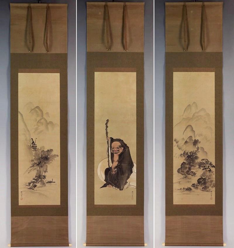 SET of Antique Japanese Wall Hanging Decor,wall Art,hanging Scroll