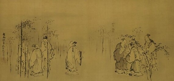 アンティークな日本の壁掛け装飾、壁アート絵画、日本の巻物