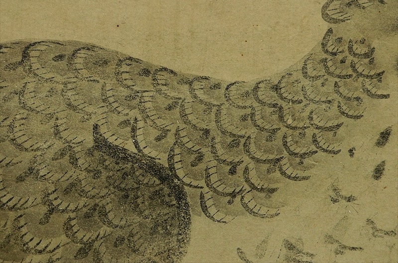 Antique Japanese Wall Hanging Decor,hawk Painting,falconry,antique