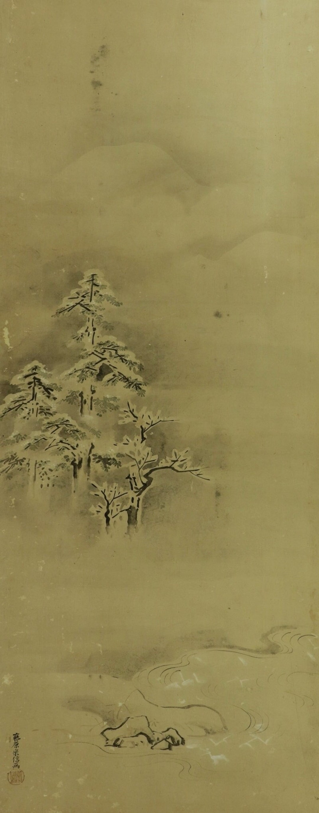 Antique Japanese Wall Hanging Decor,wall Decor,snowy Mountain and