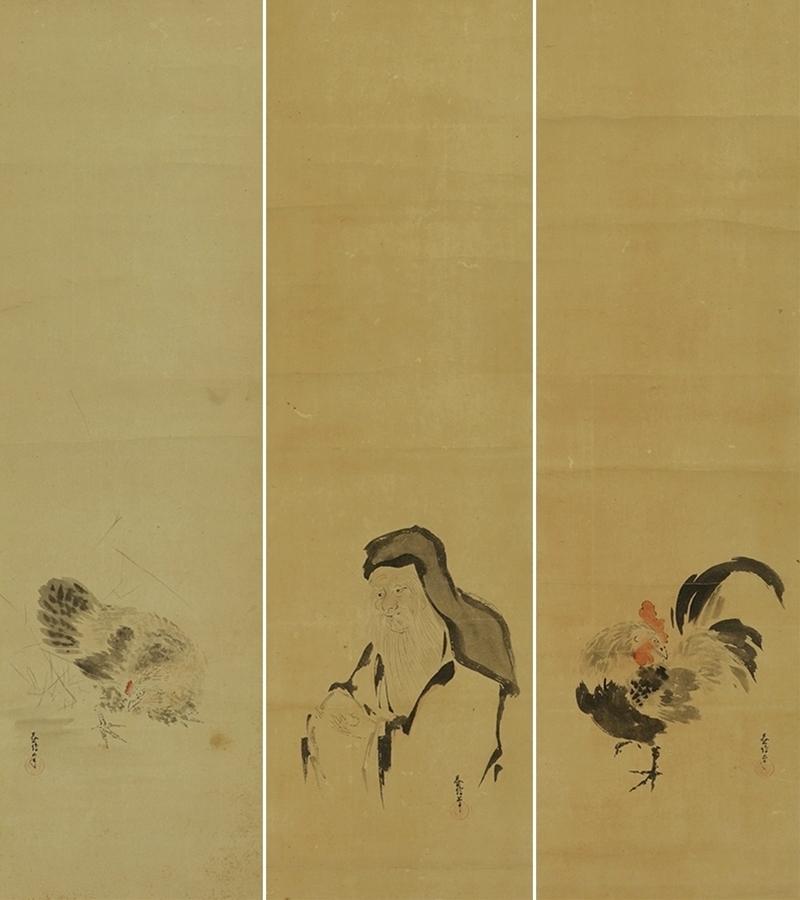 SET of Three Antique Japanese Wall Hanging Decor,wall Art,bird and ...