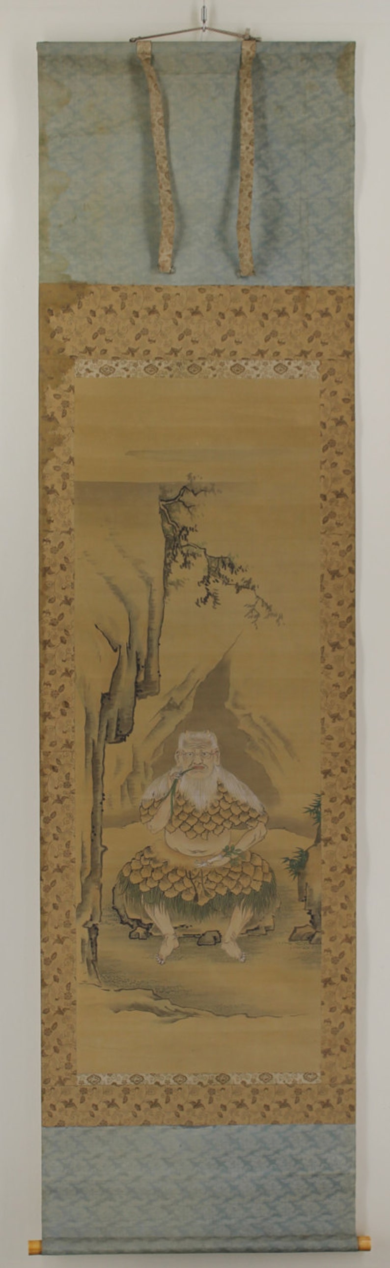 Antique Japanese Fine Art Wall Hanging Painting Scroll Shinno Etsy