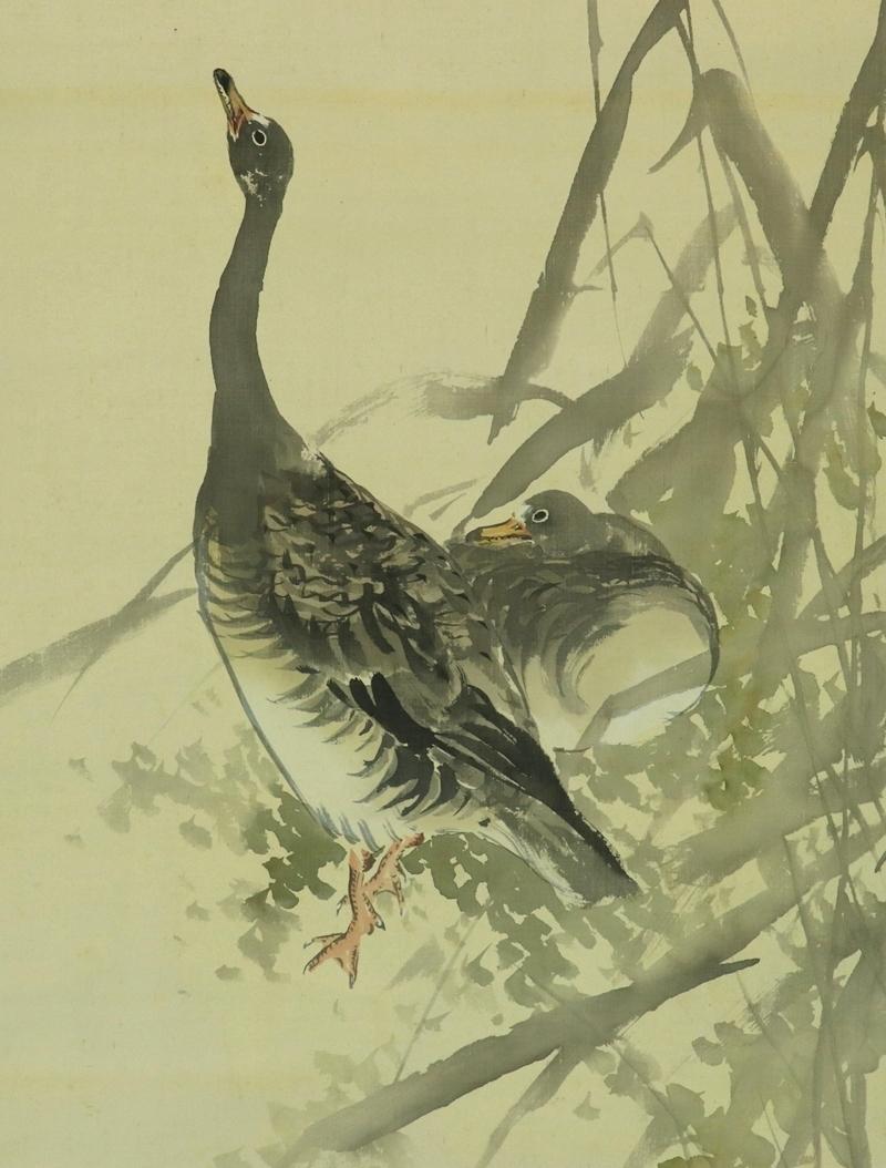 鶴の絵柄 掛け軸 JAPAN VINTAGE HANGING SCROLL 鶴の絵柄 掛け軸 JAPAN