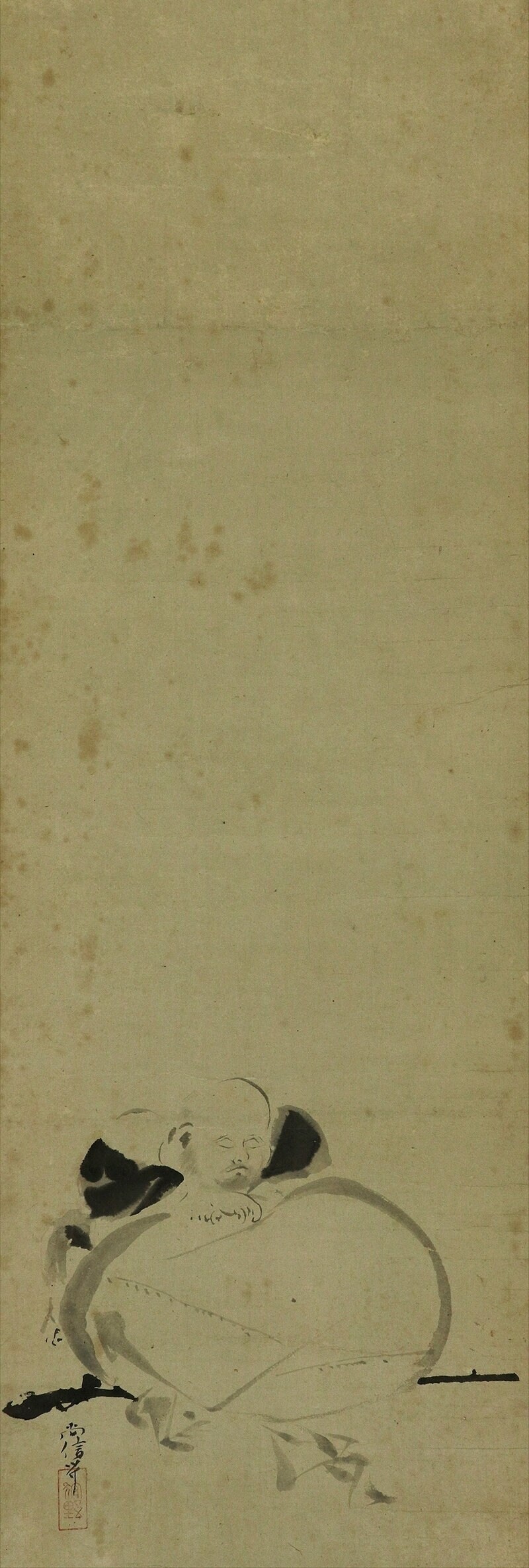 アンティーク 布袋画 水墨画 七福神 掛軸 R64241 - Etsy 日本