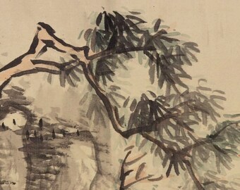 Vintage/antique Japanese Wall Hanging Decor,landscape Vintage/antique Japanese Wall Hanging Decor,landscape