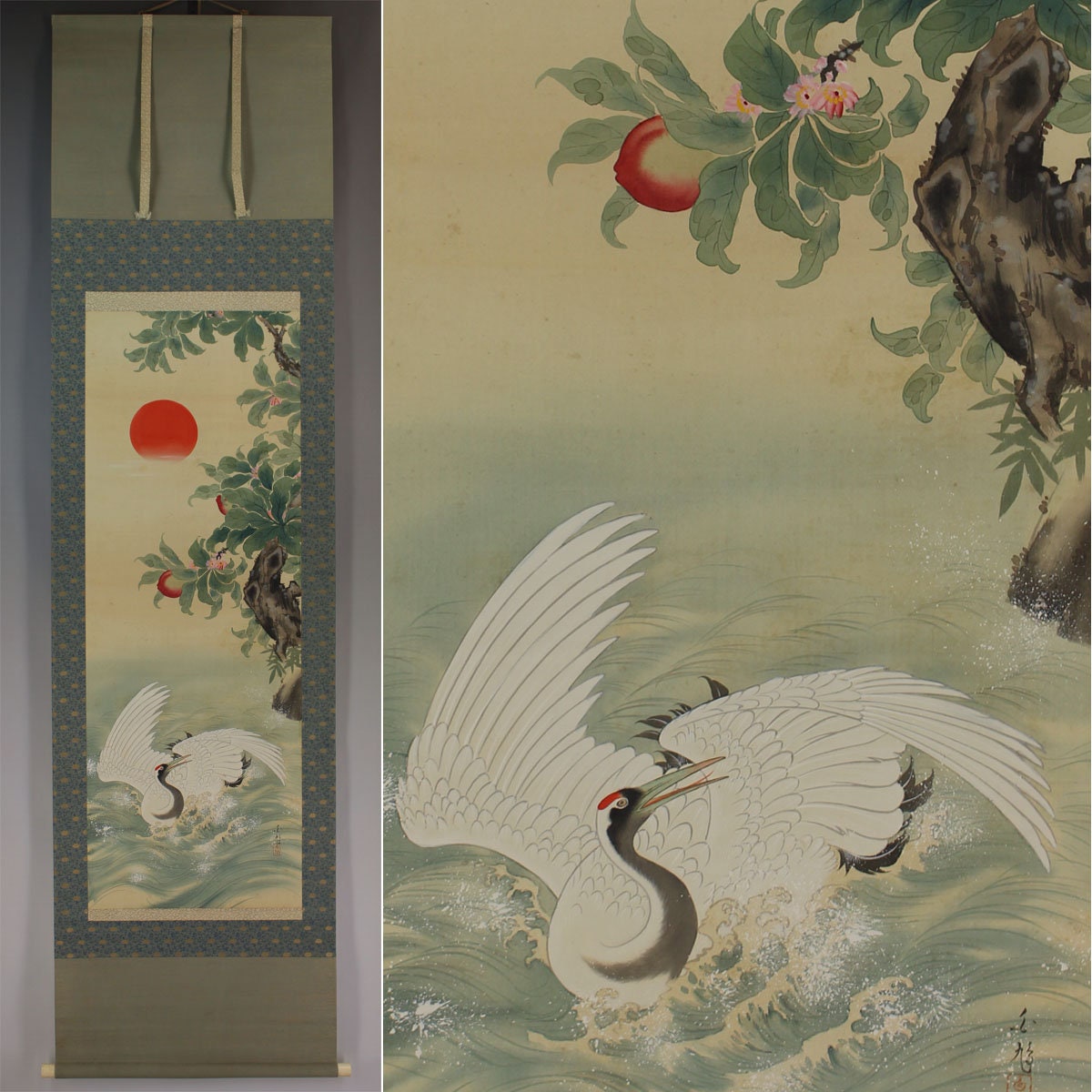 Vintage Japanese Wall Hanging Decorscroll Paintingwall Etsy