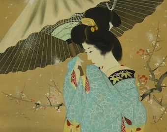 日本の着物少女の絵巻物 美人画 1930年代 - Etsy 日本