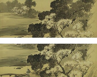 日本の掛軸 風景画 春君作 掛軸】春景山水 - 山元 春挙 作｜掛軸販売・通販・買取の高美堂（こう
