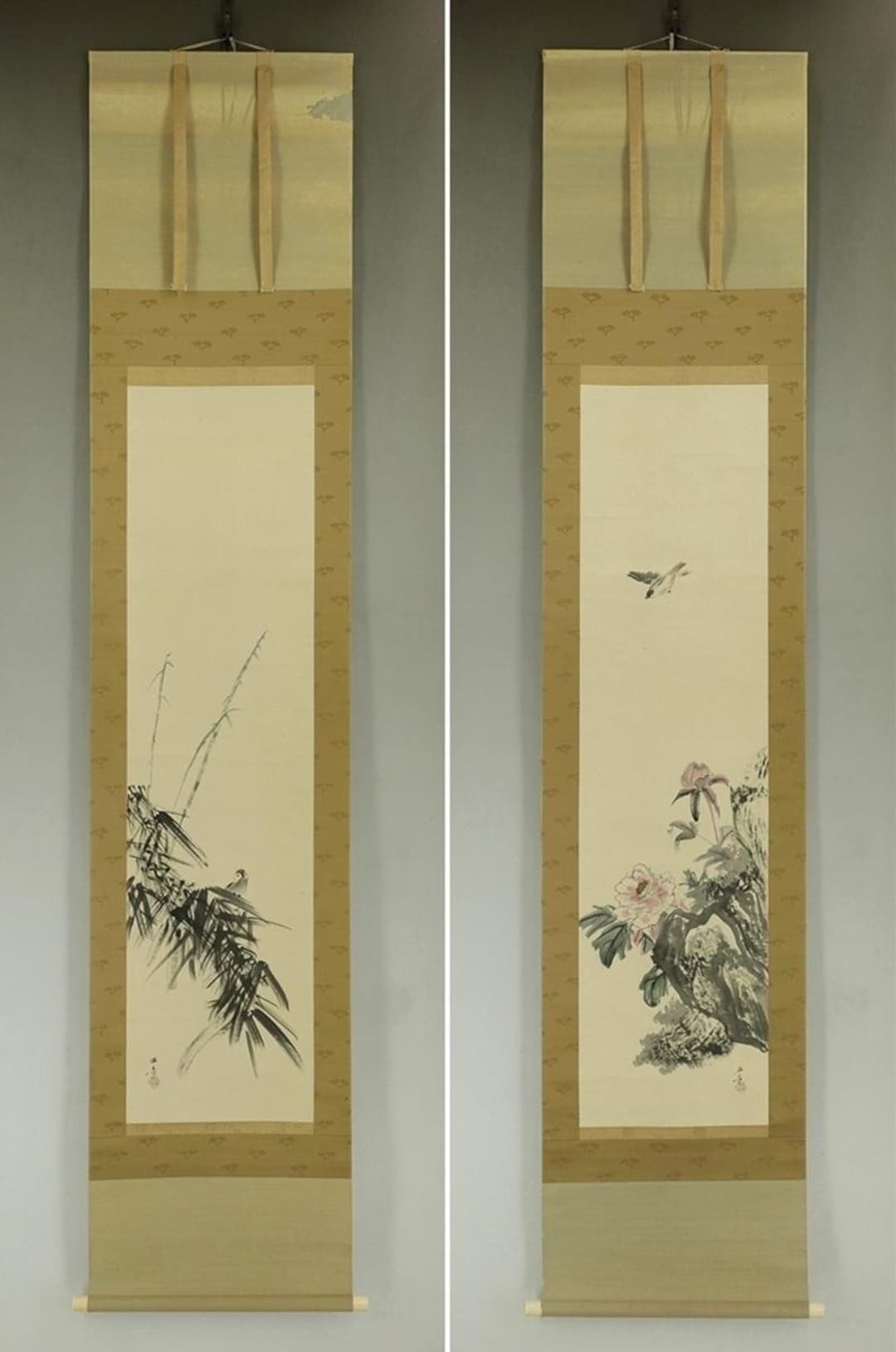 PAIR Vintage Wall Hanging Decor,japanese Hanging Scroll,vintage