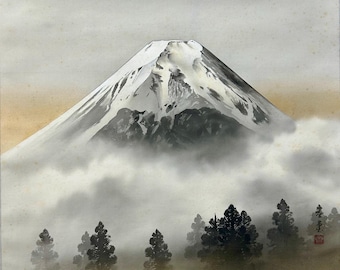 横山大観（1868年 - 1958年） 絹本富士山 日本画 額装 - Etsy 日本