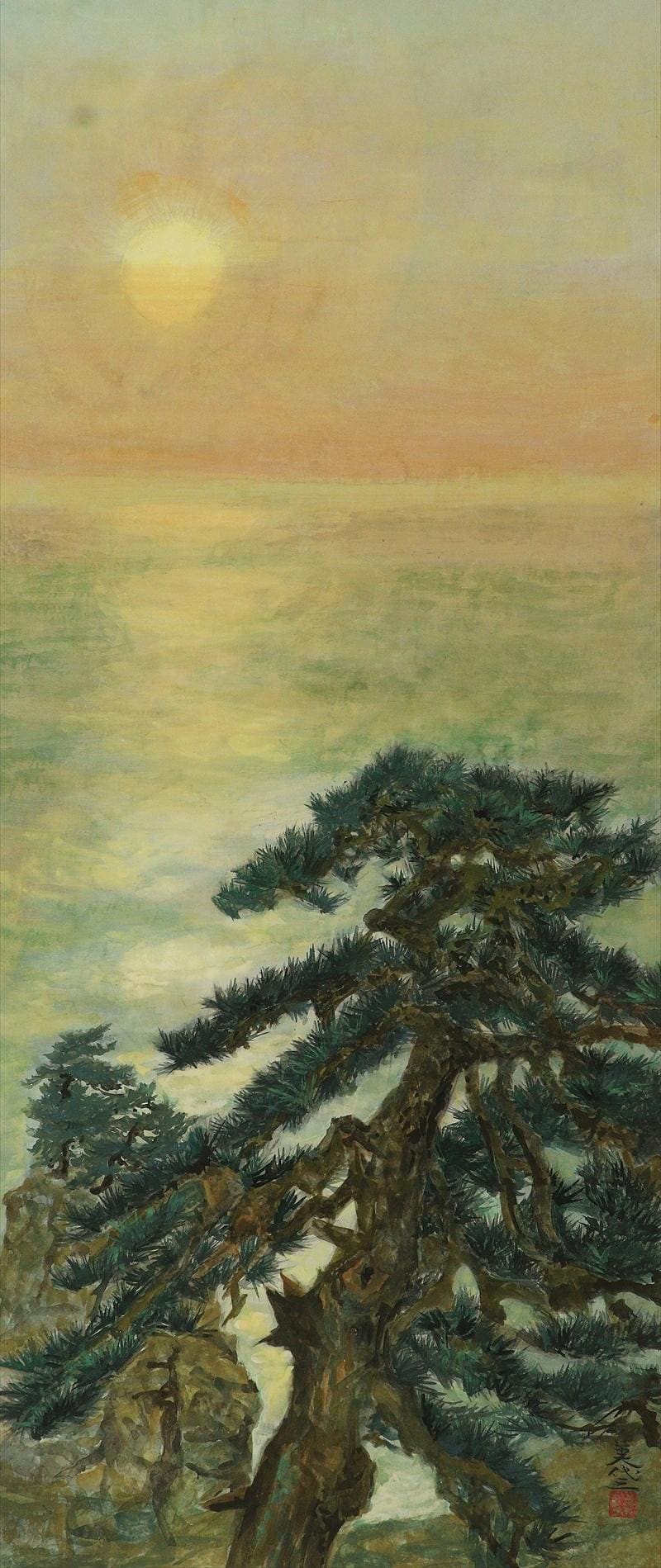 ⑩日の出 掛け軸 作者不明 あなたの家に伝わる、掛け軸を確認して、時代を確認してみませんか 書