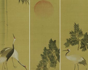 Y7052 掛軸 竹 虎 サイン入り箱入り 中国美術 アンティーク 掛け軸