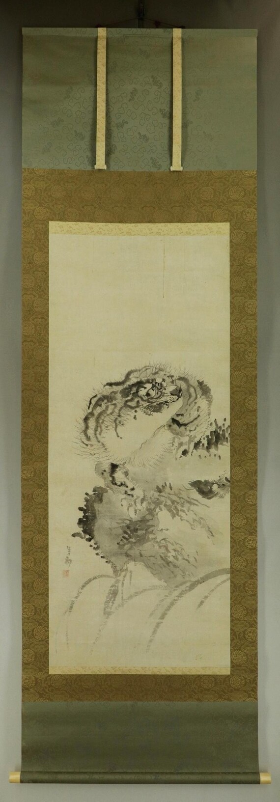 アンティークな日本の壁掛け装飾、ウォールアート、日本の水墨画