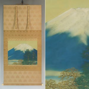 Vintage Japanese Wall Hanging Decor,Wall Decor,Wall Art Painting,Mountain Painting,Mount Fuji,Mt.Fuji.,Painting Mt. Fuji,Mt.Fuji Art,R66123