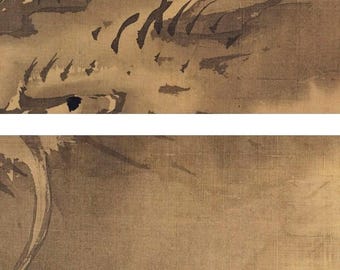 日本のアンティーク掛け軸 水墨画 龍のアート 壁飾り 江戸時代美術