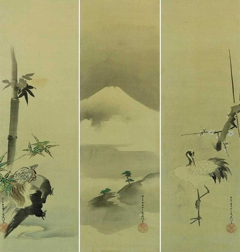 SET Antique Japanese Wall Hanging Decor,japanese Antique Scroll