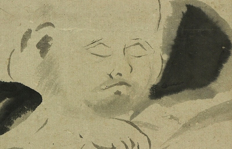 アンティーク 布袋画 水墨画 七福神 掛軸 R64241 - Etsy 日本