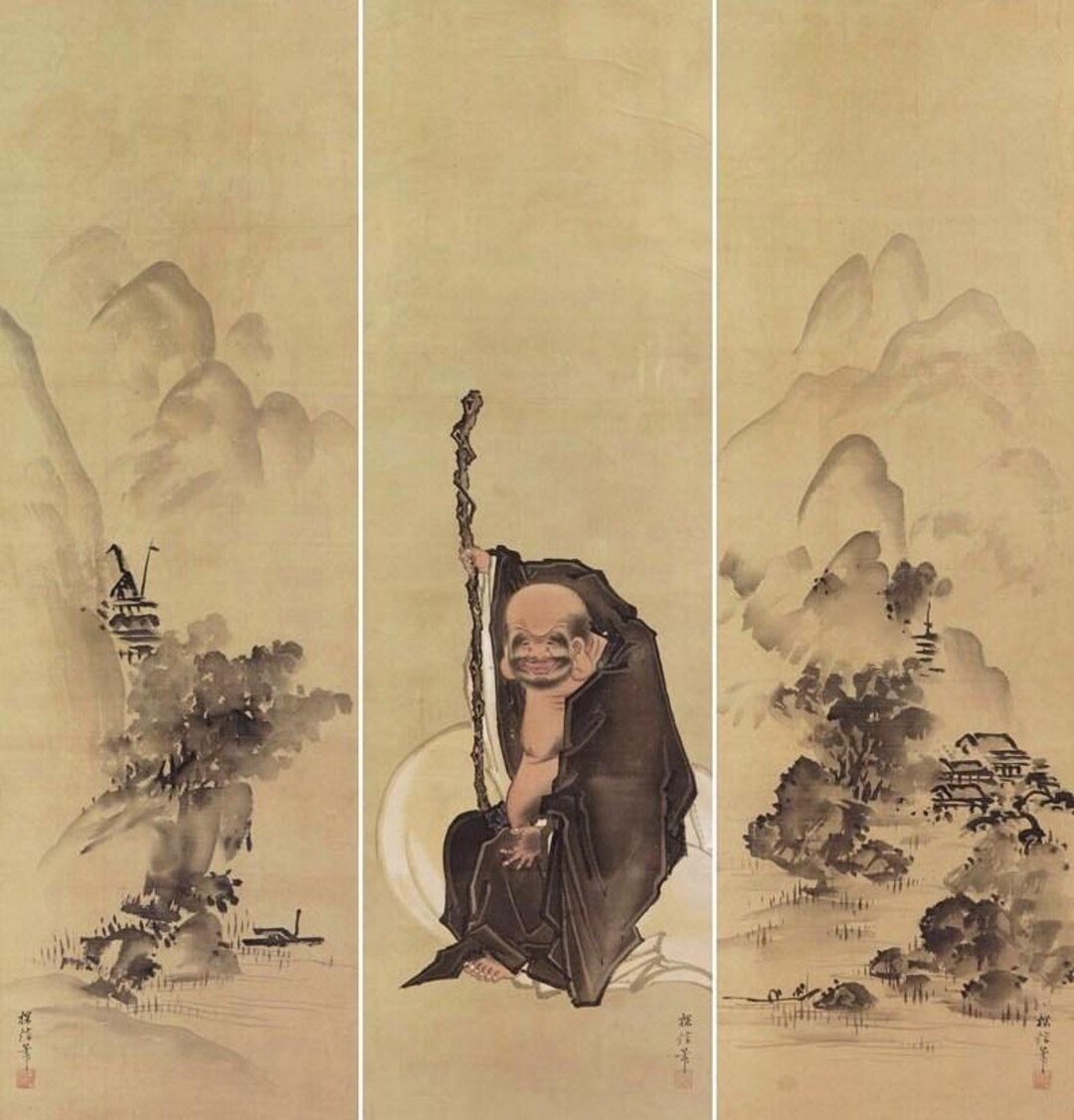 SET of Antique Japanese Wall Hanging Decor,wall Art,hanging Scroll