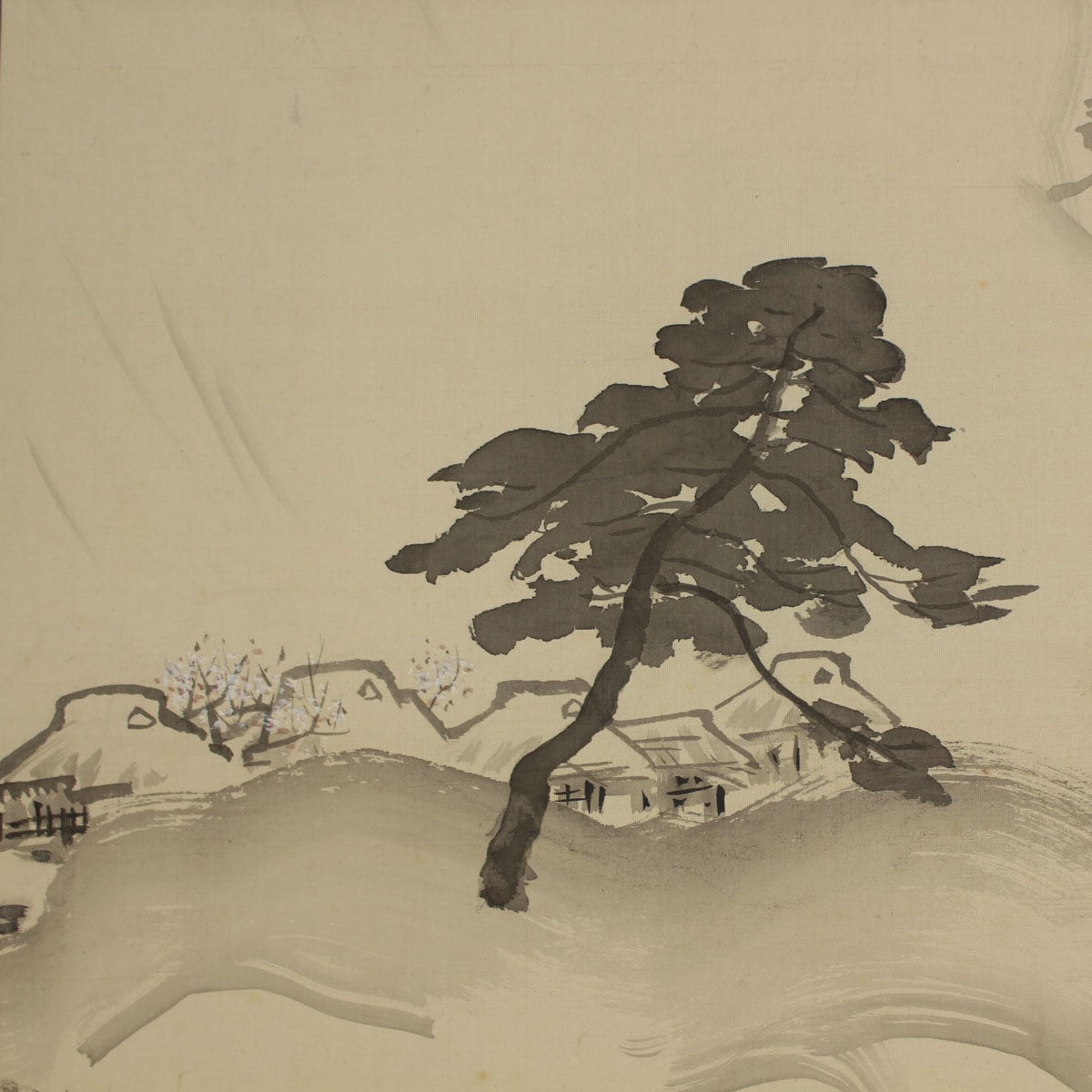 ヴィンテージ 日本の掛け軸絵画、掛軸、壁掛け装飾、カントリー