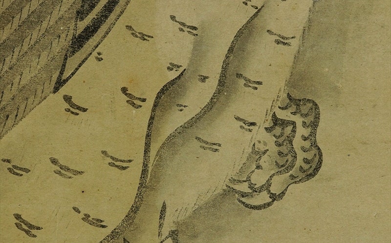 Antique Japanese Wall Hanging Decor,hawk Painting,falconry,antique